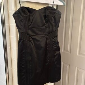 Guess Black Ruched Sweetheart Mini Dress